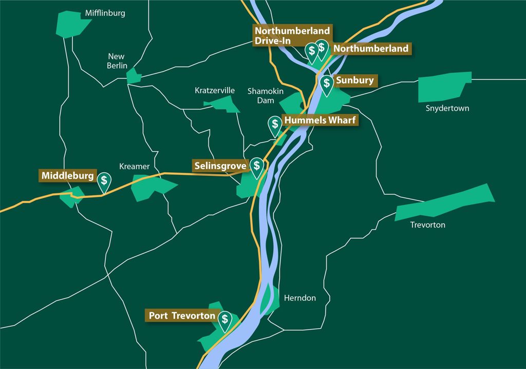 Norry Bank Locations Map